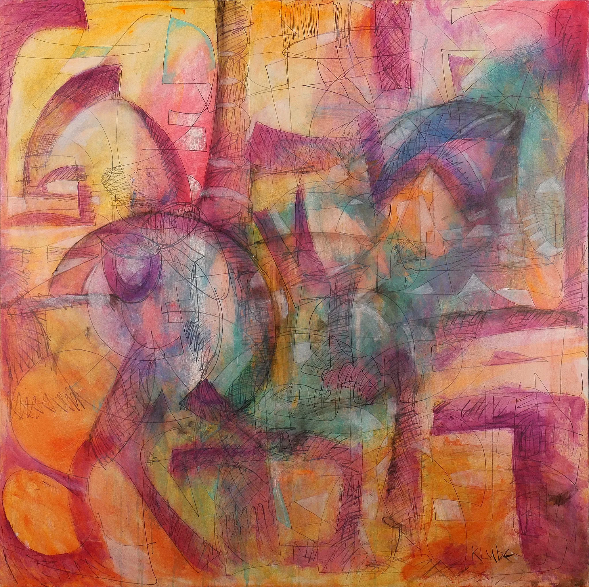 Painting by Karl Lubbering depicting an abstract field of light.