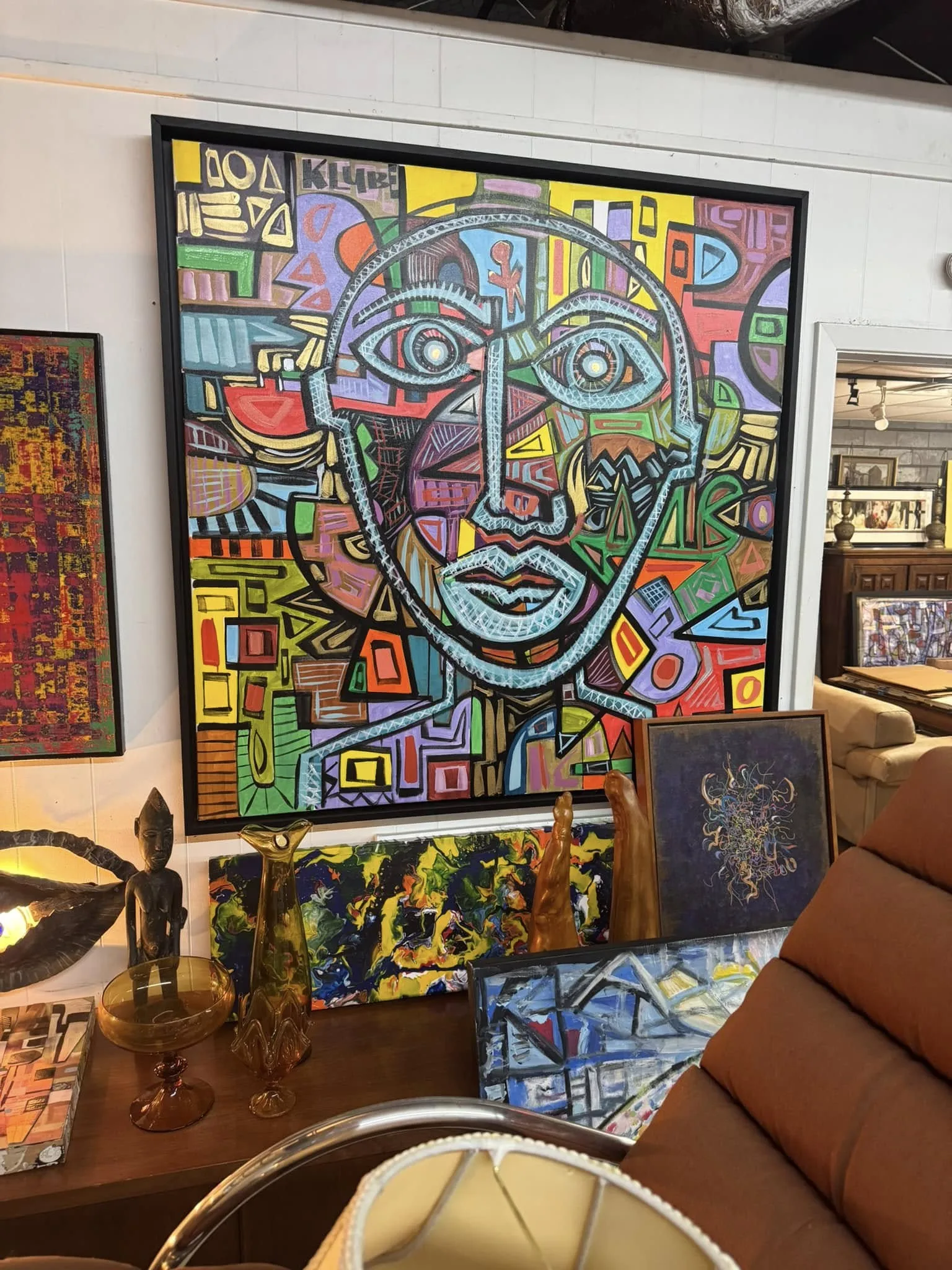 Painting by Karl Lubbering depicting an abstracted face.